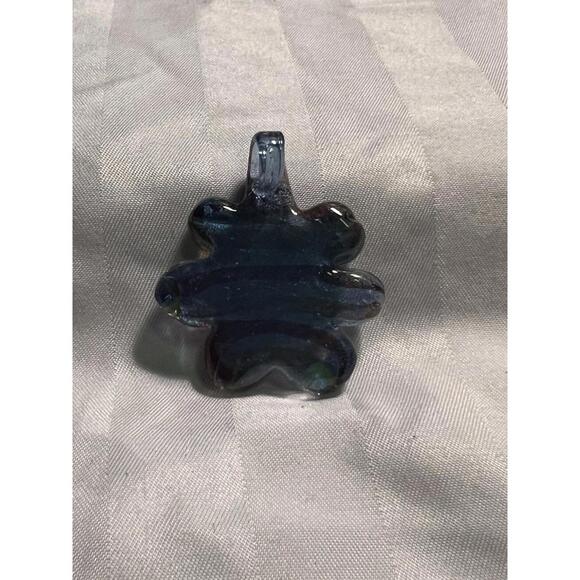 Artisan Hand Blown Glass Flower Pendant Slide Murano Style 1in Y2K Cottagecore - Picture 5 of 5